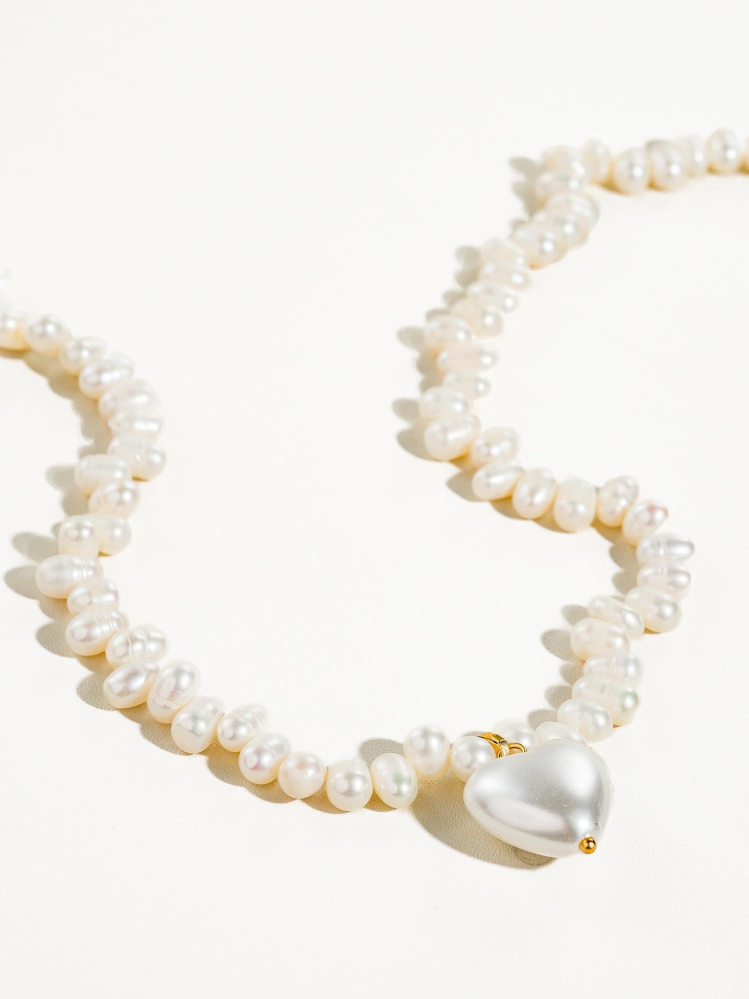 18K Gold-Plated Classic Pearl Heart Necklace