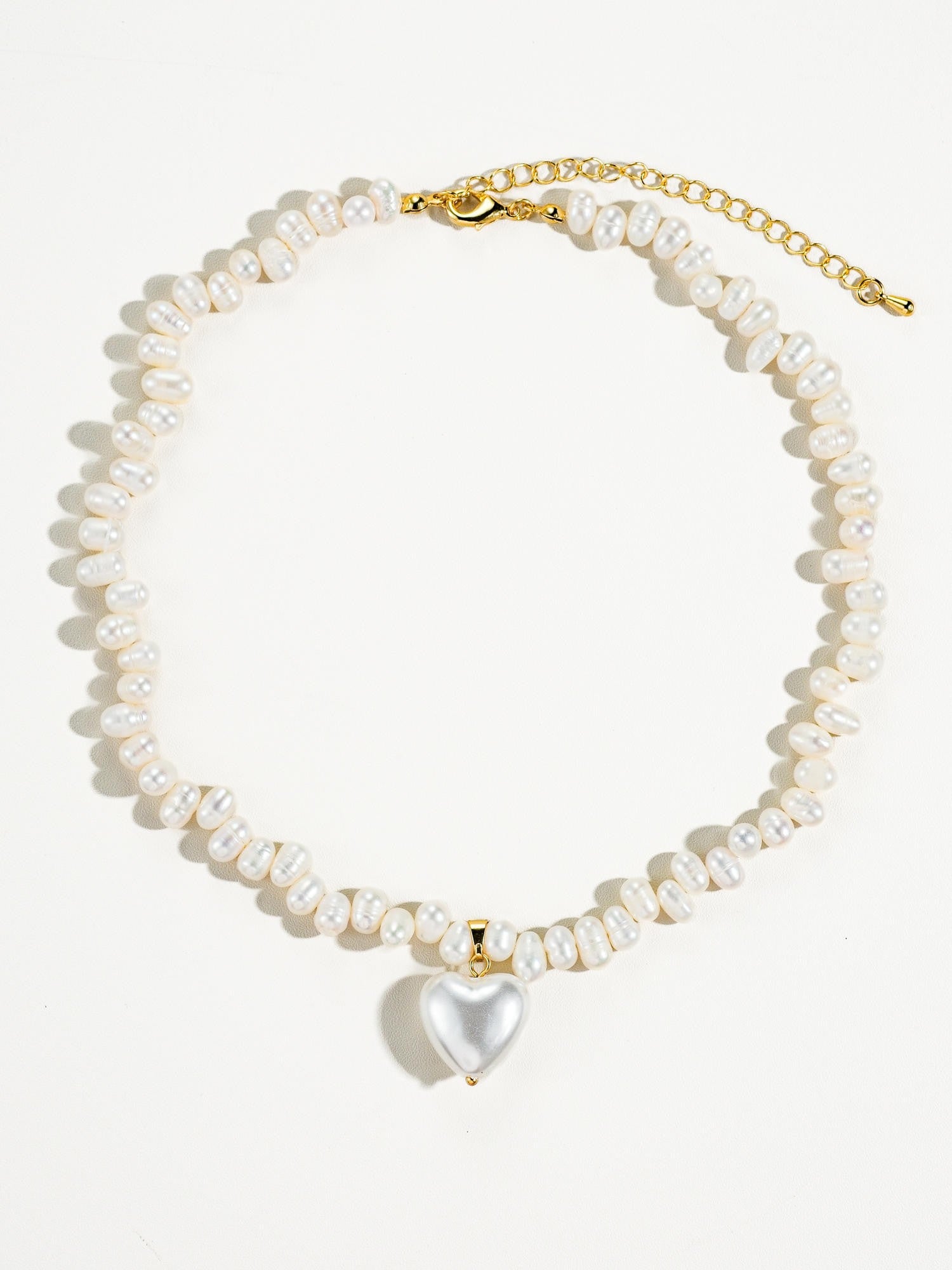 18K Gold-Plated Classic Pearl Heart Necklace
