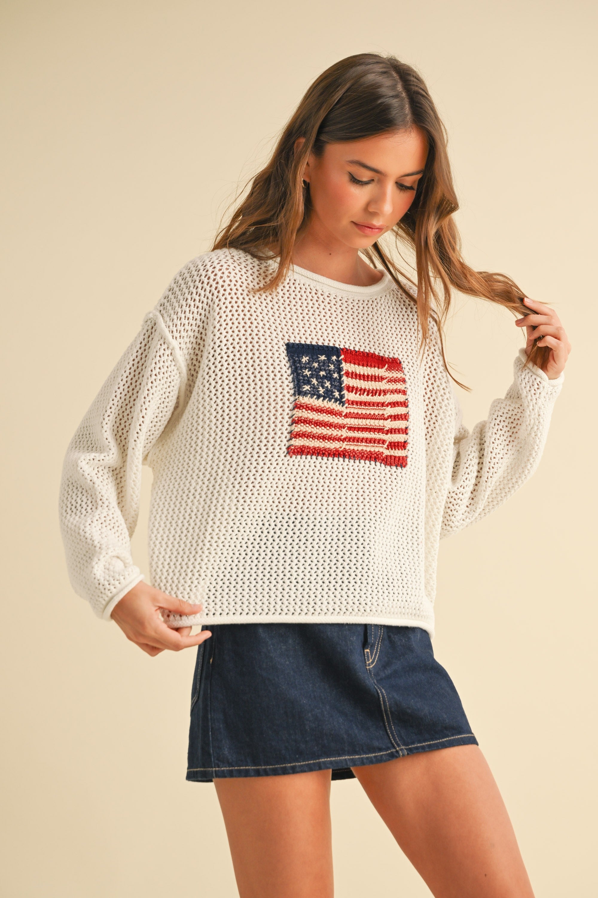 Flag Knit Sweater ❤️🤍💙