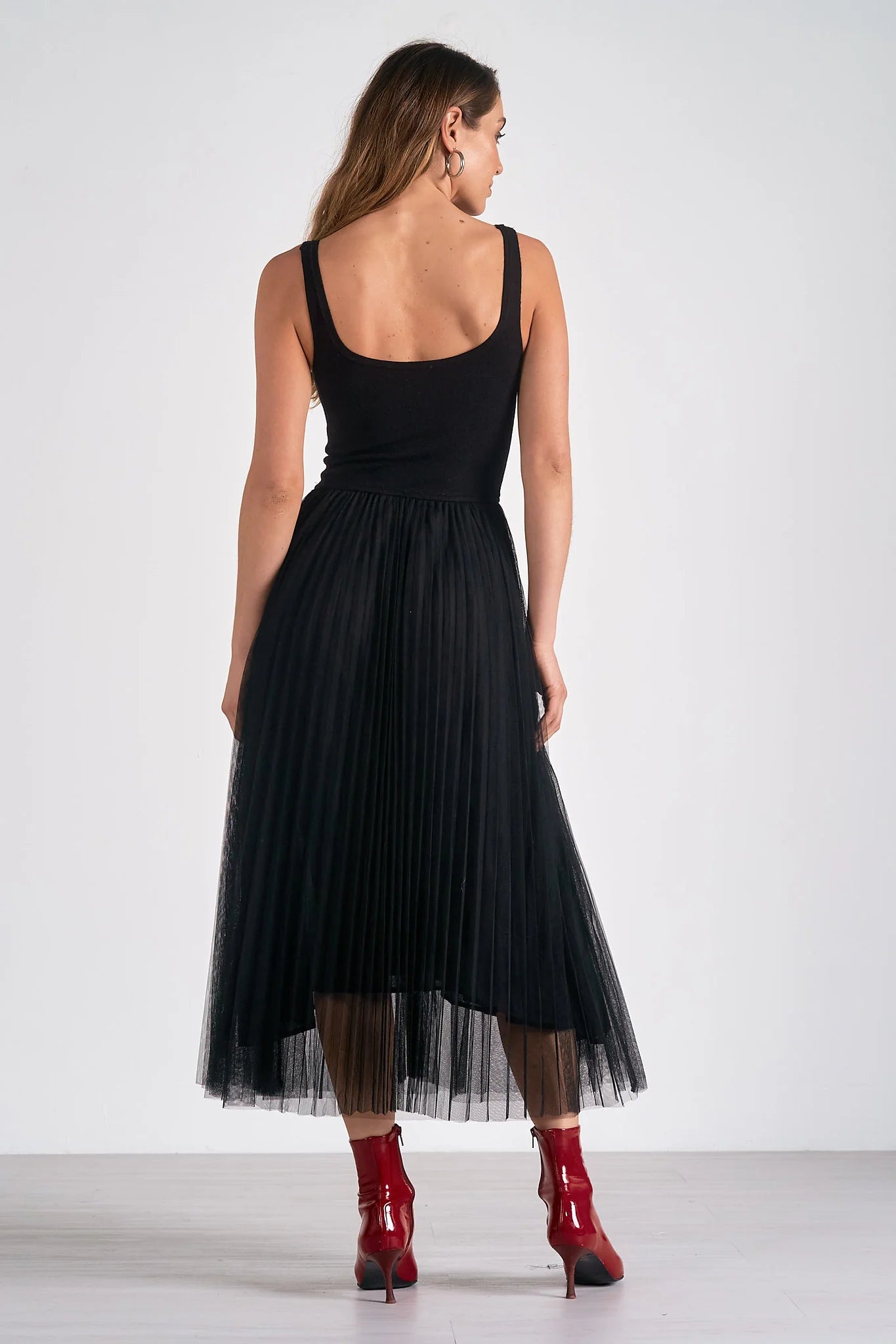Elan - Maxi Tank Tulle Black Dress
