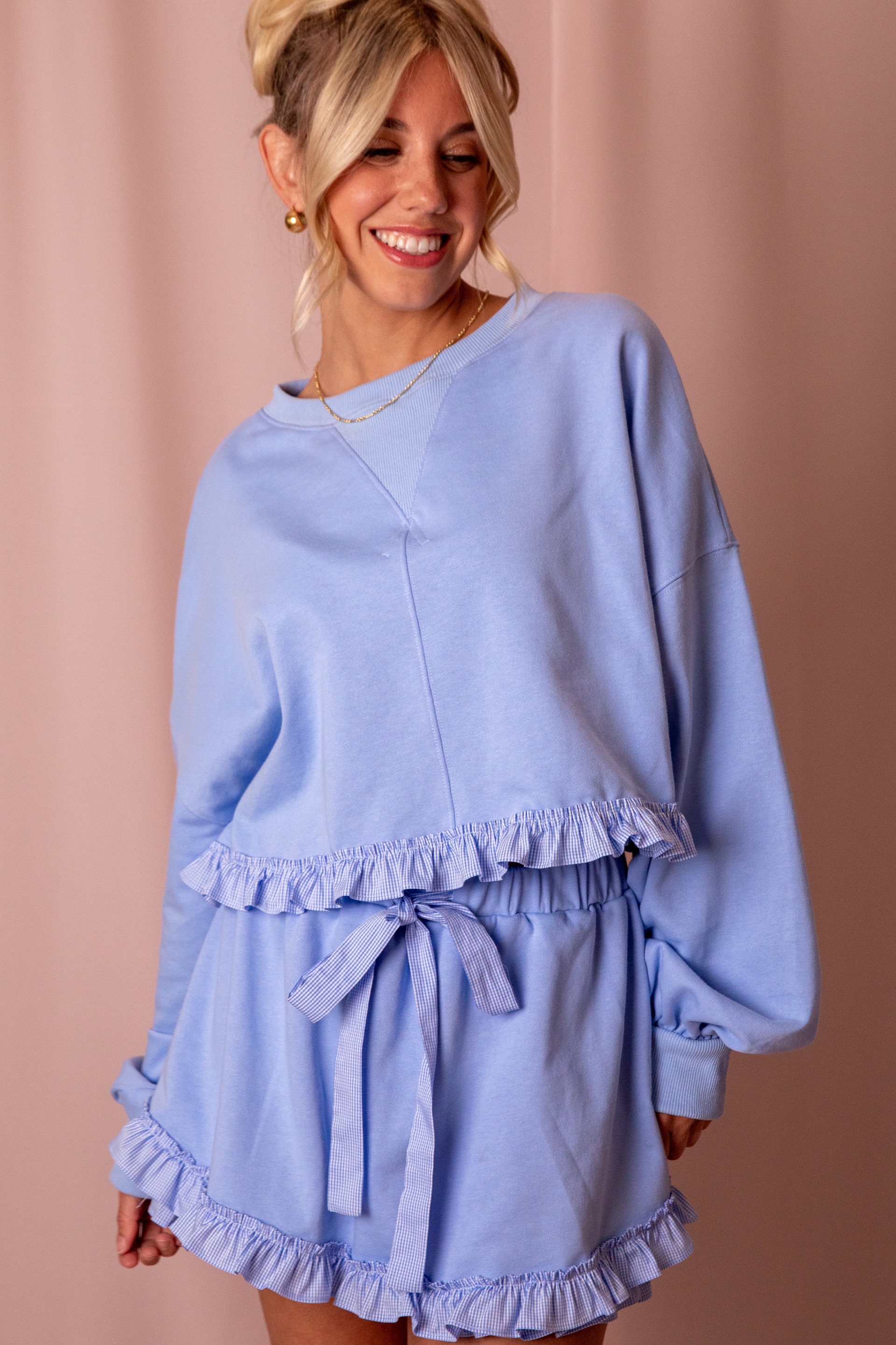 Cloud Nine Gingham Ruffle Set - Comfy Core 🧸☁️