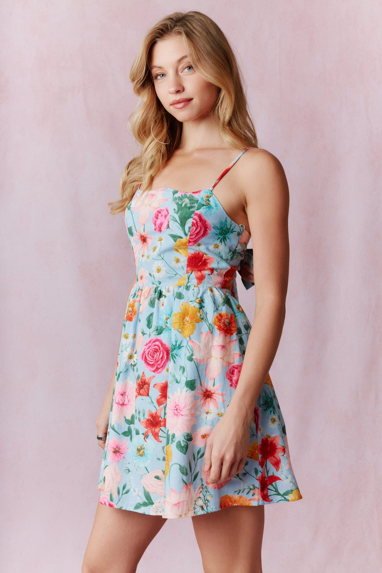 Blue Skies & Blossoms Mini Dress - Vacay Ready 🌴