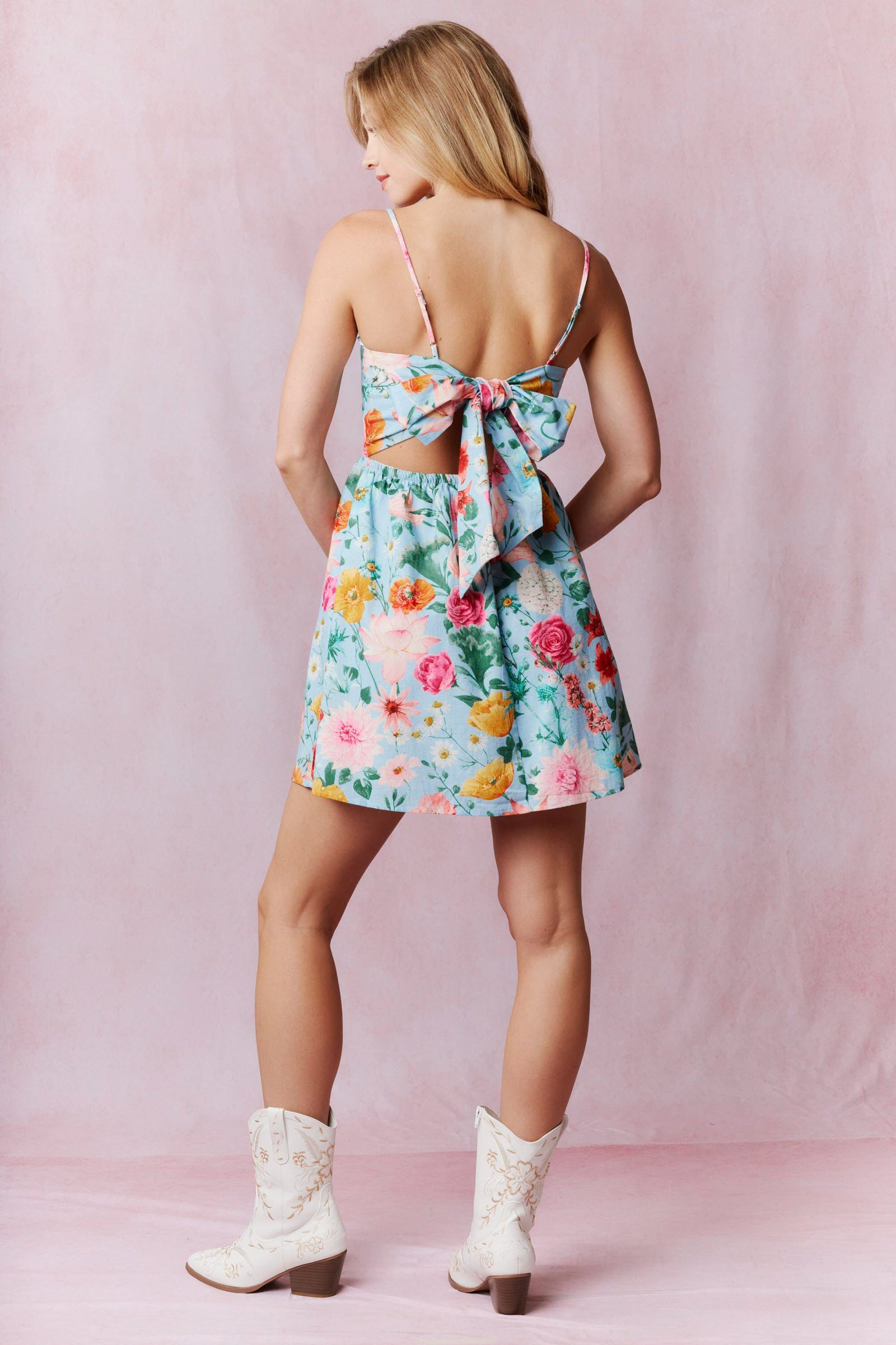 Blue Skies & Blossoms Mini Dress - Vacay Ready 🌴